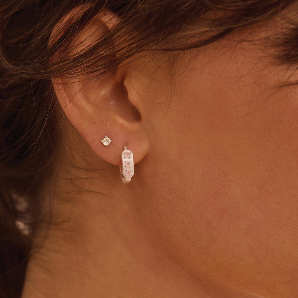 Rose Quartz earrings by Georgini Rose Quartz earrings by Georgini