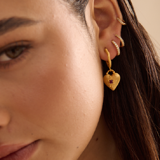 Love you Large heart earrings