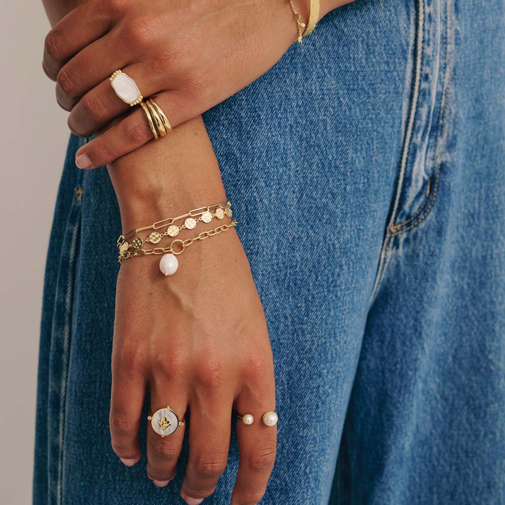Bracelet against jeans