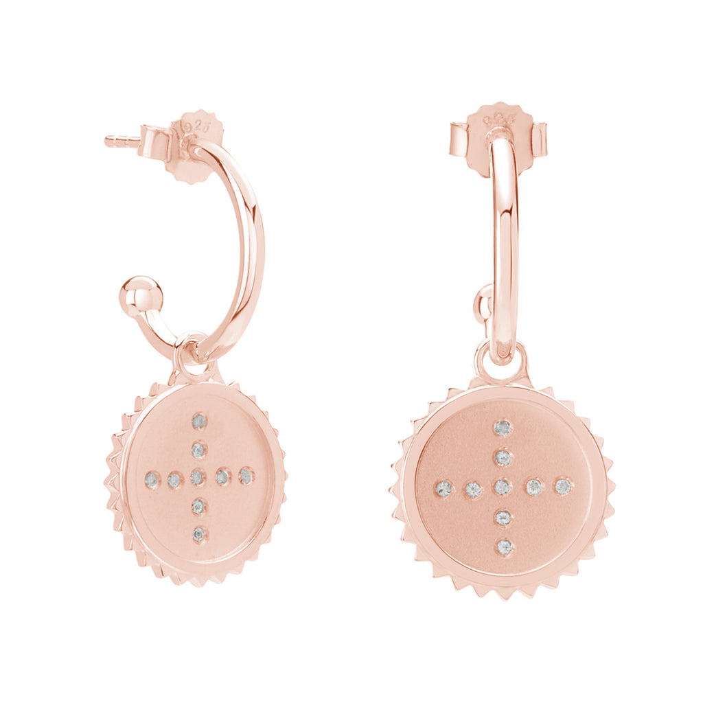 Rose gold earrings with Celtic symbolism for confidence. Australian-designed using long-lasting, natural materials.