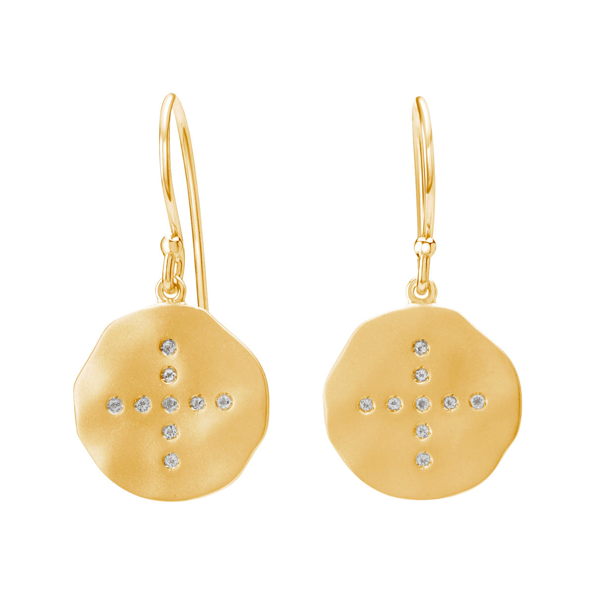 A pair of handcrafted Celtic hoops made of gold jewellery with long-lasting natural materials, free from nickel and lead.