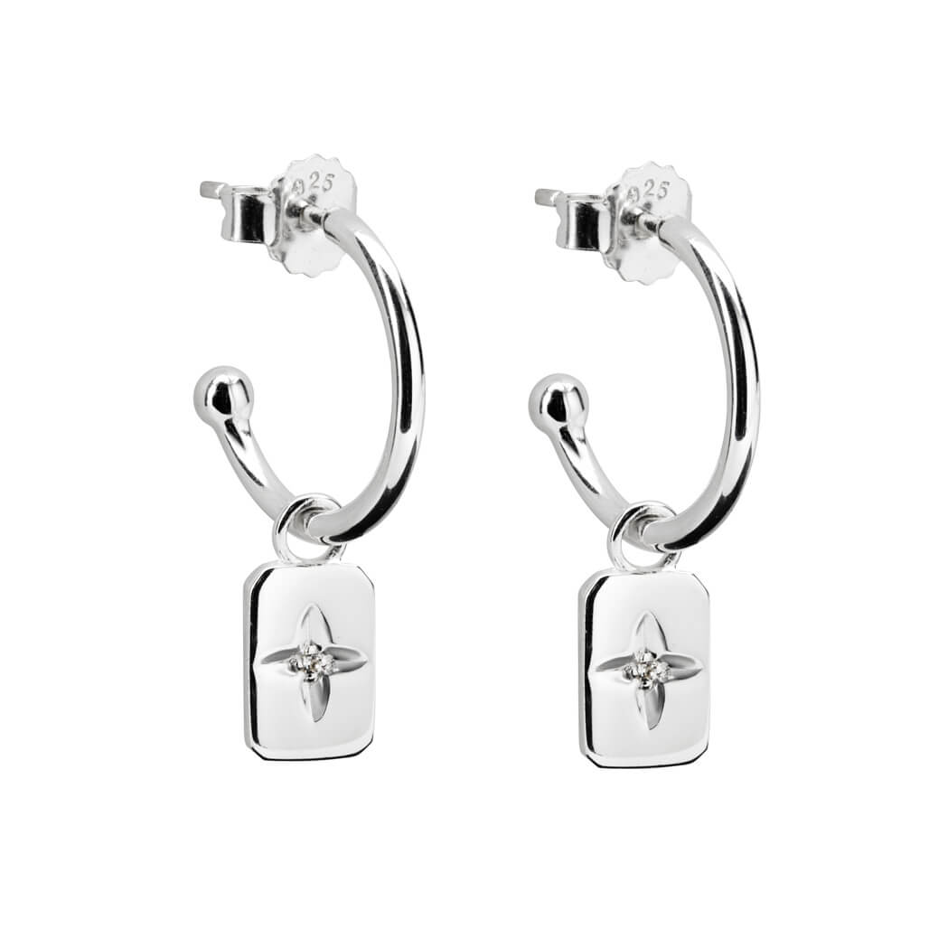 Rectangle deals earrings silver