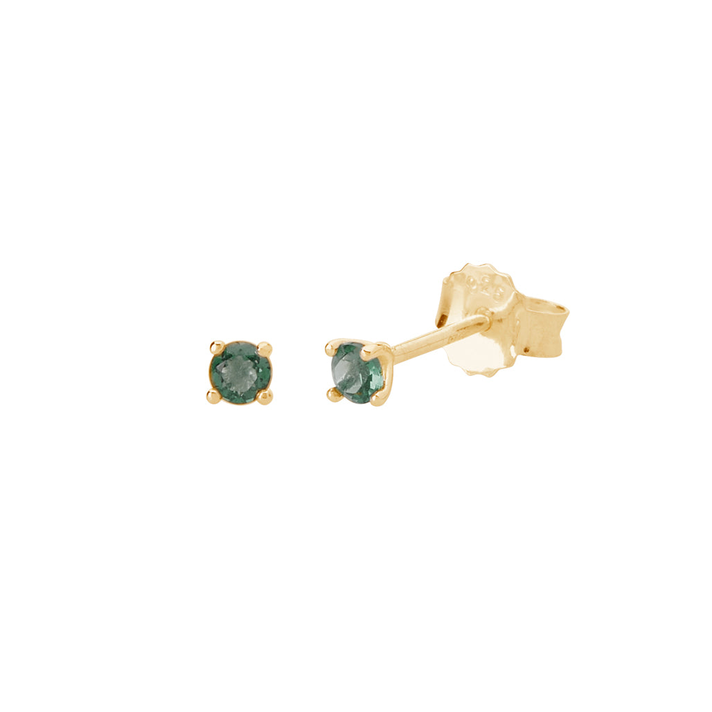 3mm-studs Green Quartz