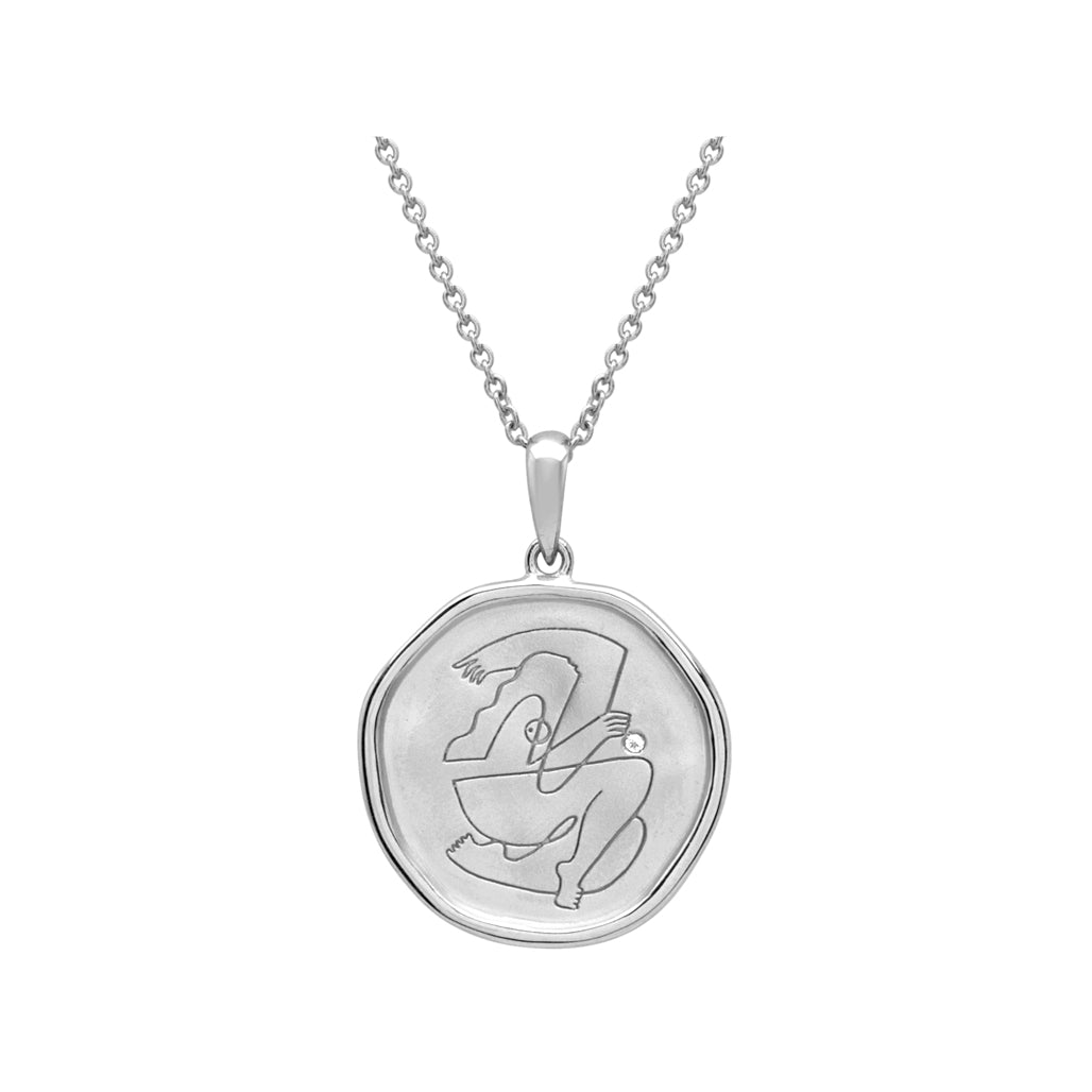 Sterling Silver empowerment necklace, handcrafted by an artisan, showcasing intricate craftsmanship and attention to detail.