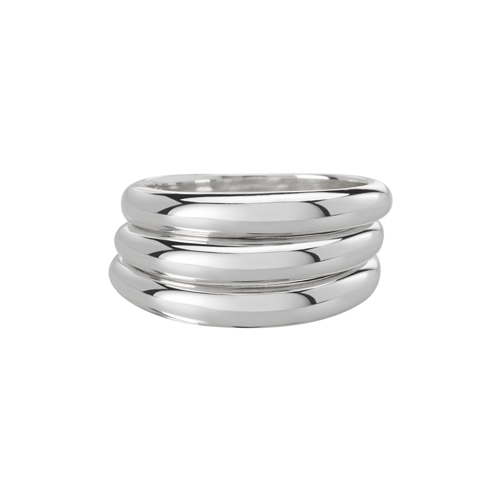 Contemporary and modern jewellery collection featuring abstract designs and full-shine metal finishes.