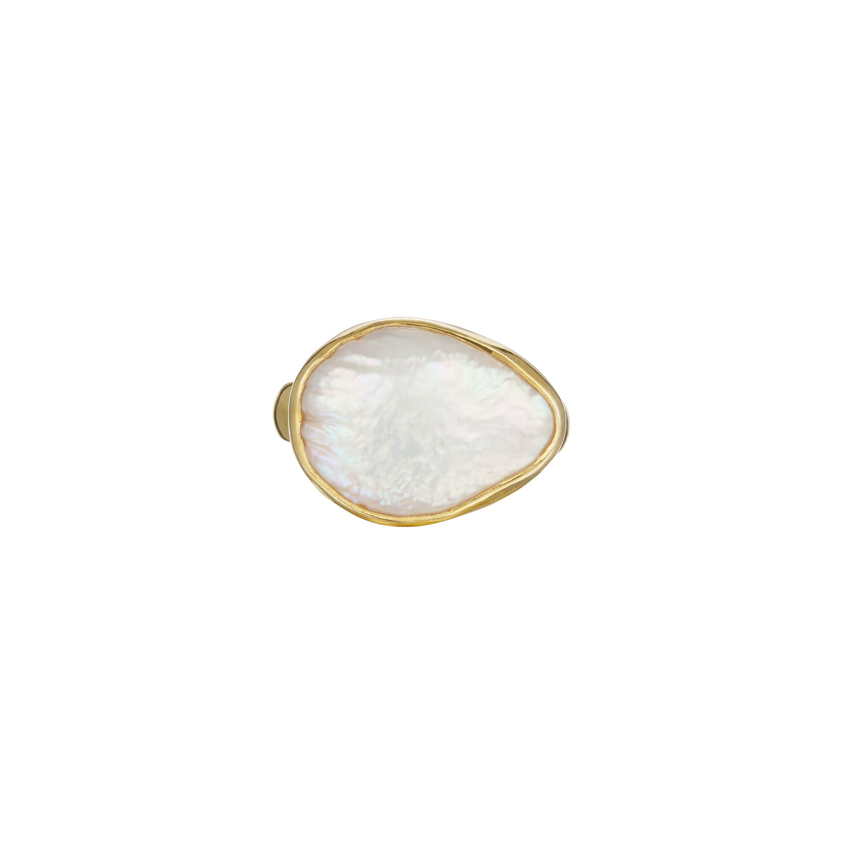 Baroque pearl ring from the front