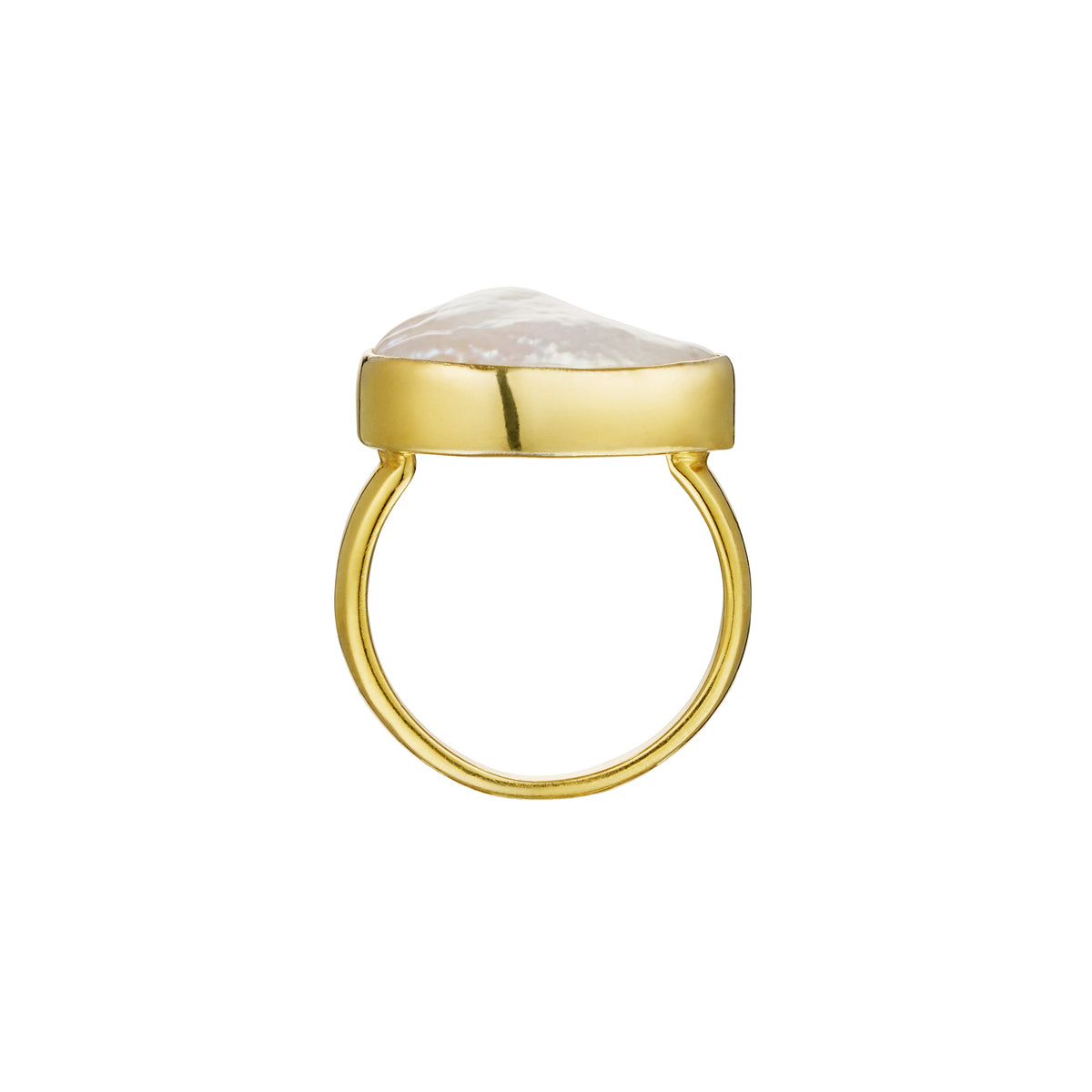 Mother of pearl ring from the side