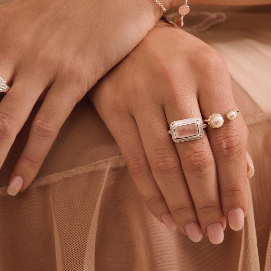 Silver Ring On Model