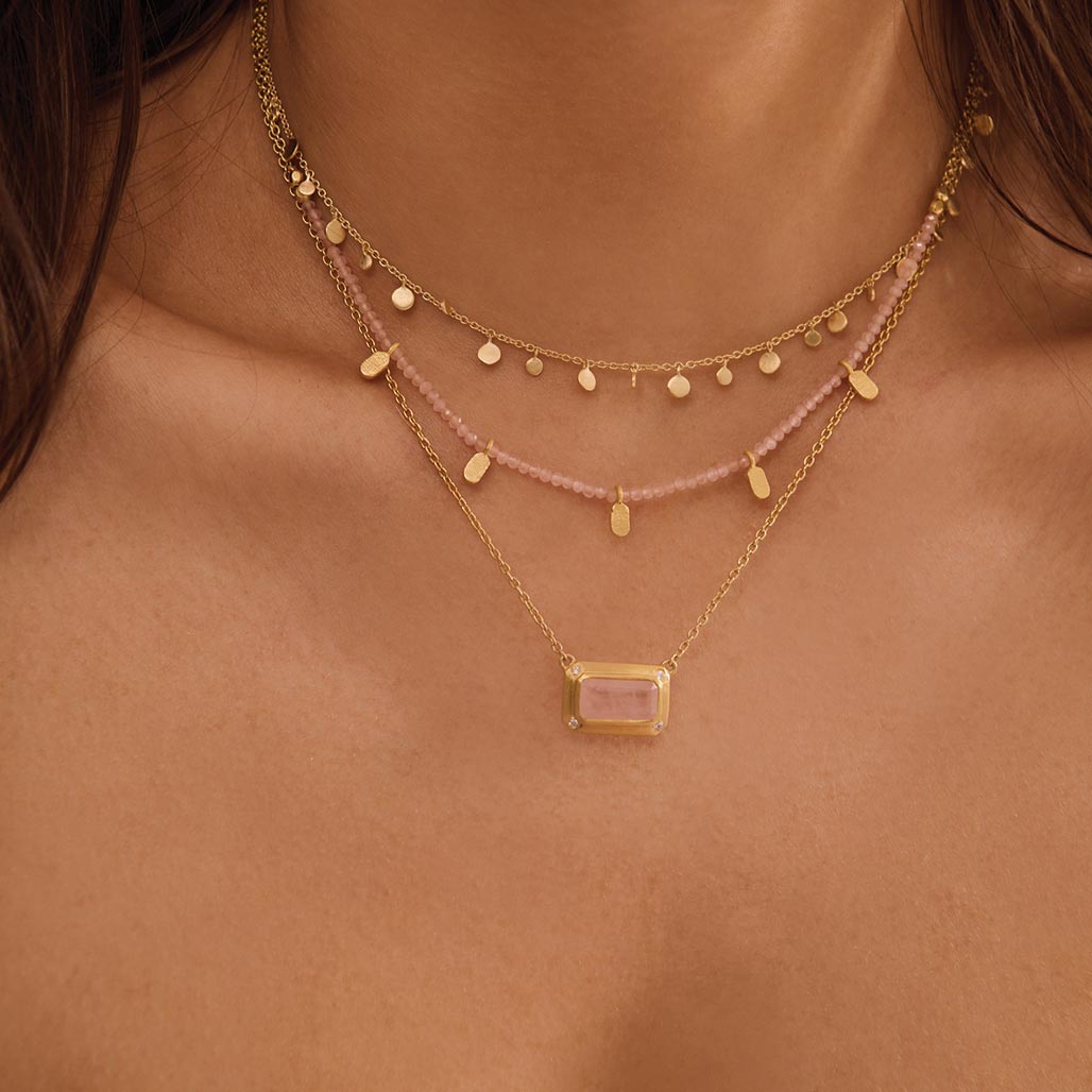 Gold Necklace on Model