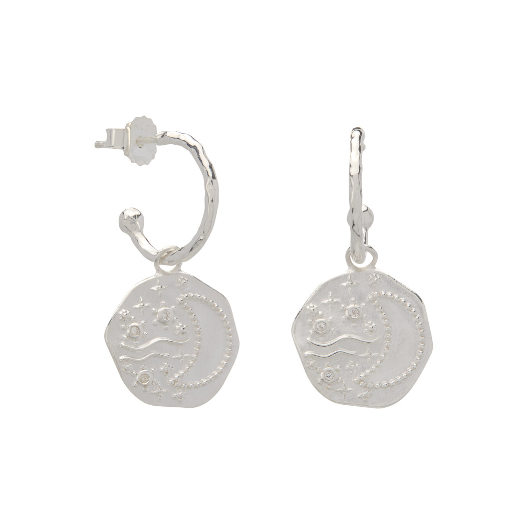 Night Sky Pendant Hoop Earrings
Info