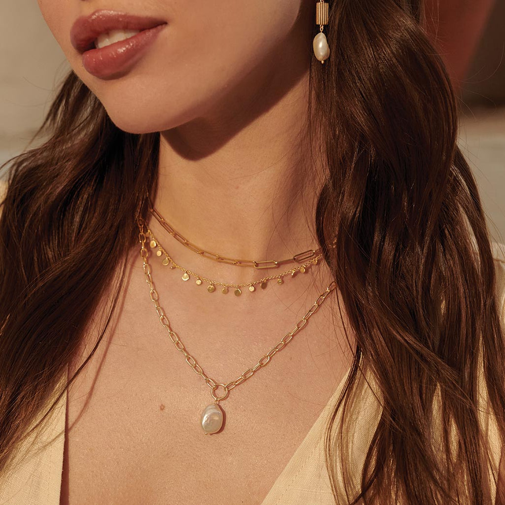 Aphrodite Goddess Pearl Drop Necklace