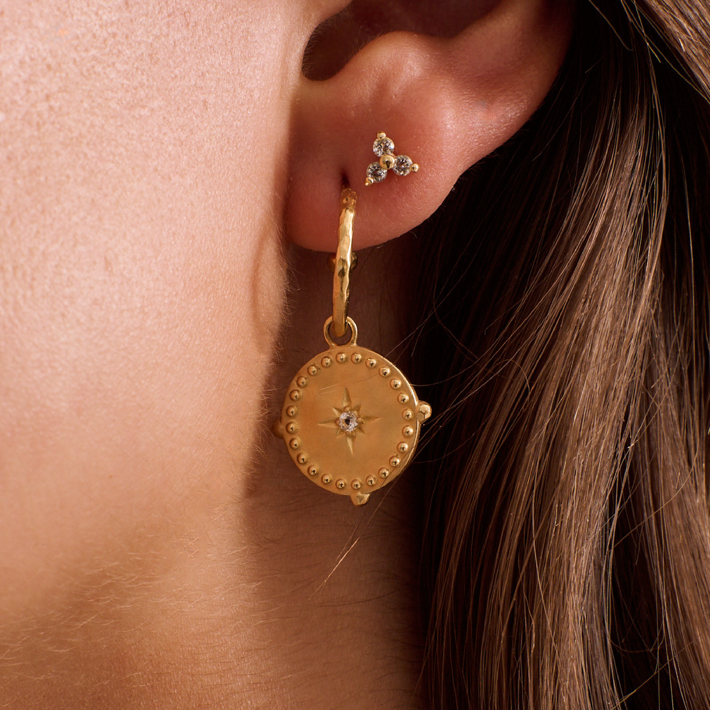 earrings on model