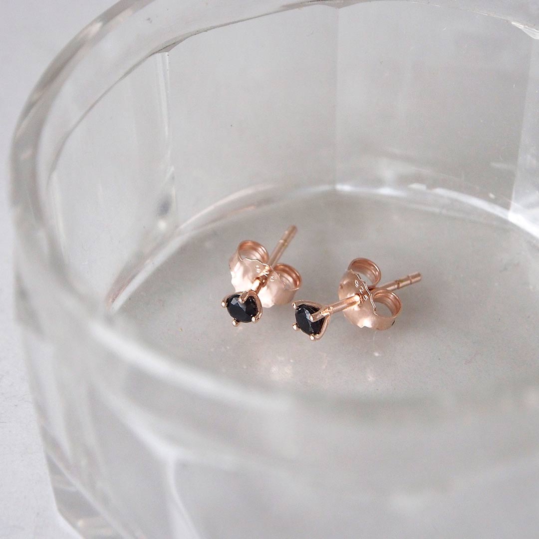 3mm Studs - Black Spinel