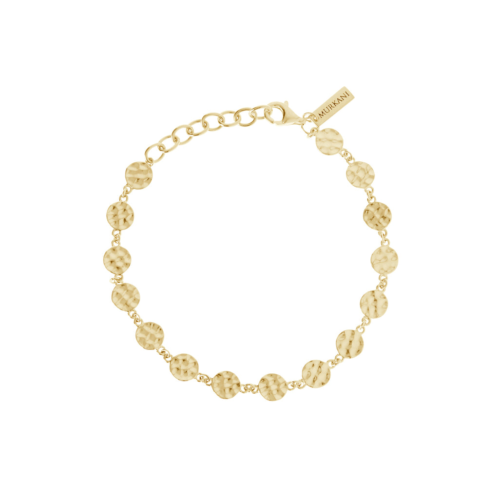 This artisan-made bracelet is handcrafted from gold and perfect for layering with other jewellery pieces.