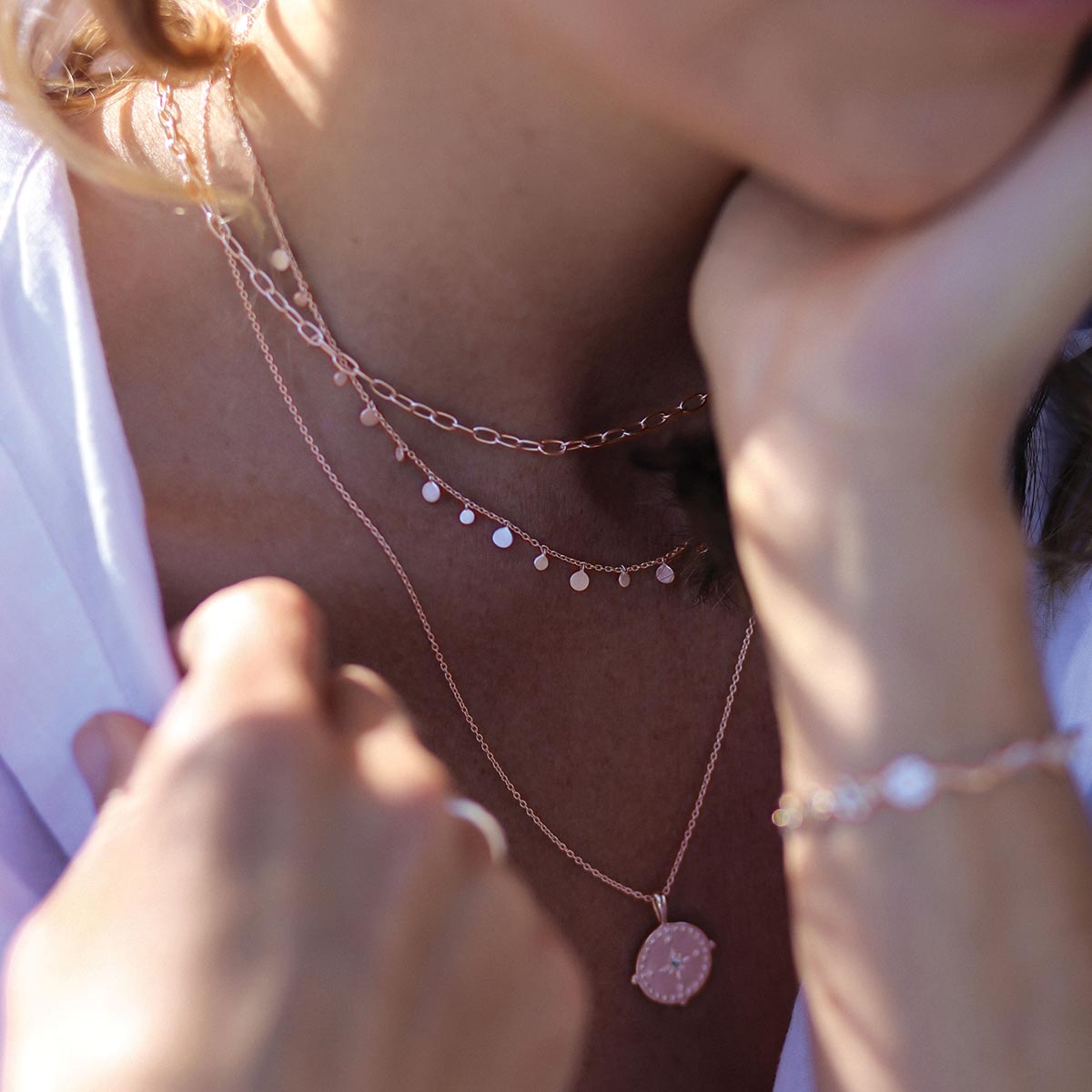 Add a touch of elegance to your outfit with our handcrafted rose gold necklace. Australian designed for exceptional style.