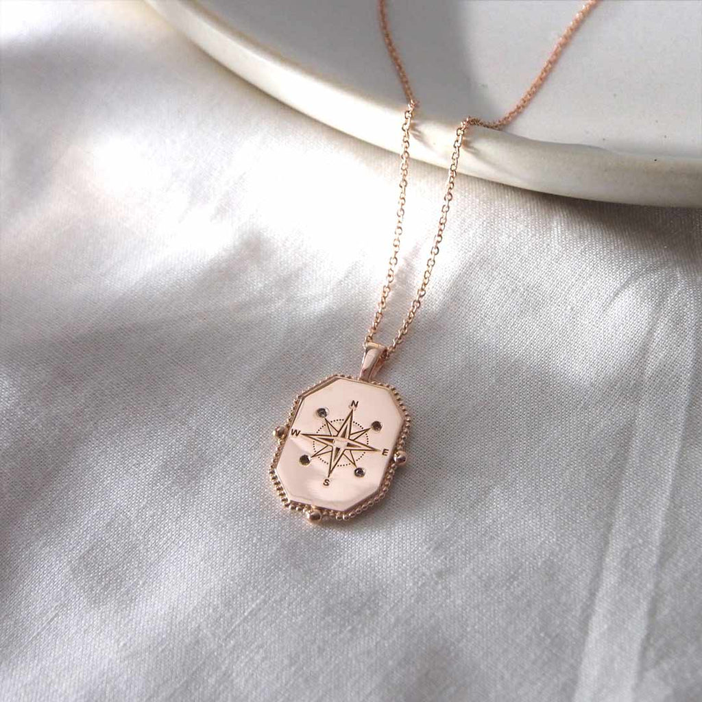 Antique rose gold compass pendant made in the late 1800's.
