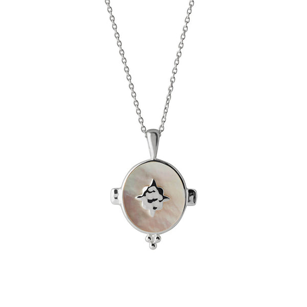 [SHOVEOFF] Silver Coin Oval Maria Necklace ★人気★ Silver 925 Rhodium Plated Round CZ Prong Set Tennis Necklace