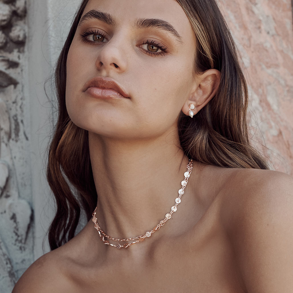 Add a touch of elegance to your outfit with our handcrafted rose gold necklace. Australian designed for exceptional style.