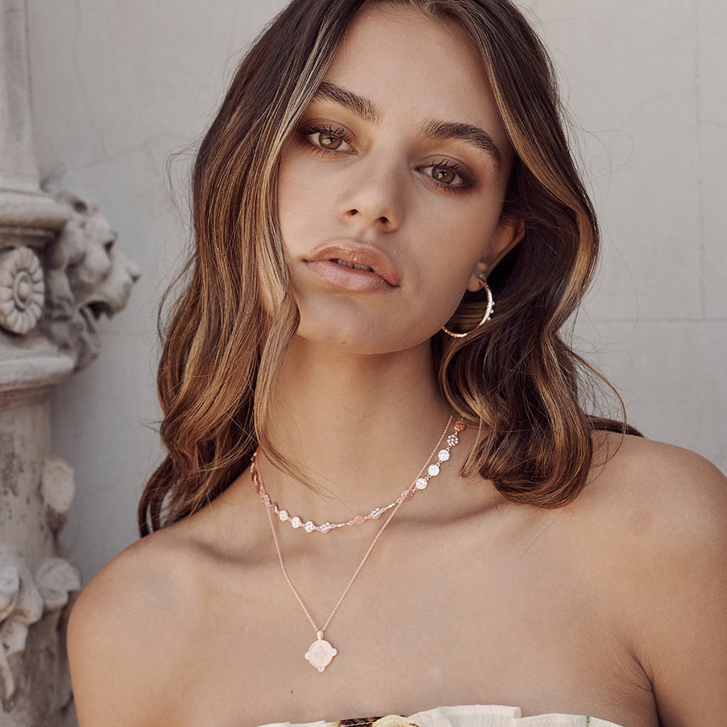Add a touch of elegance to your outfit with our handcrafted rose gold necklace. Australian designed for exceptional style.