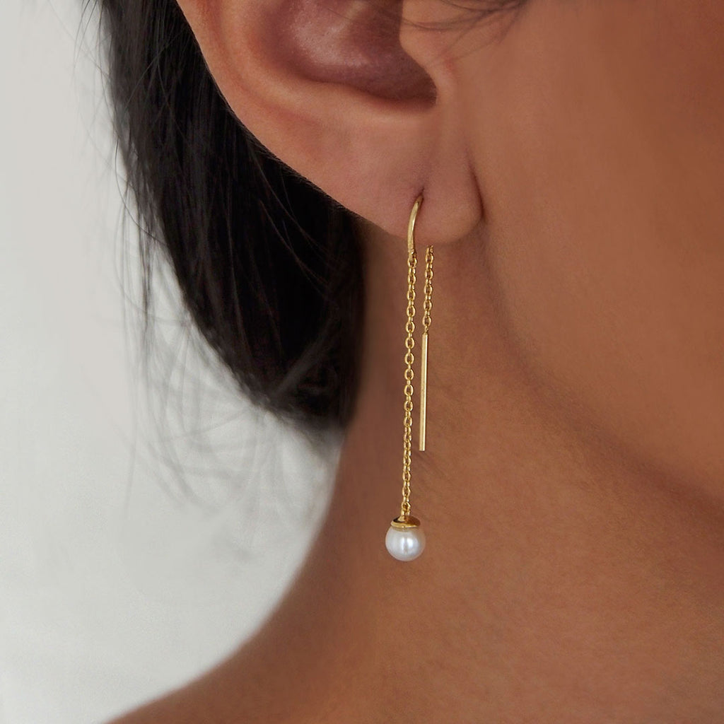 Riviera Pearl Thread Earrings